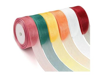 Listing 3 of 10 for 10 Yards/Lot Sheer Chiffon Ribbon Organza Satin Ribbons For Gift Wrapping