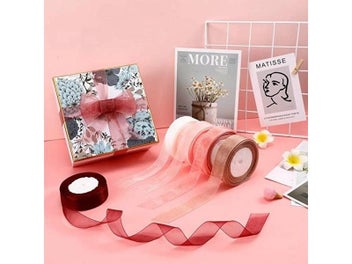 Listing 8 of 10 for 10 Yards/Lot Sheer Chiffon Ribbon Organza Satin Ribbons For Gift Wrapping