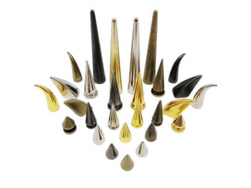 Listing 3 of 10 for 10 Sets Metal Decor Punk Bullet Warhead Spike Cone Screwback Rivet Stud For DIY