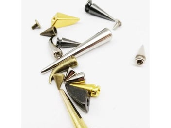 Listing 7 of 10 for 10 Sets Metal Decor Punk Bullet Warhead Spike Cone Screwback Rivet Stud For DIY