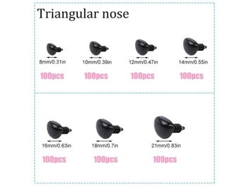 Listing 4 of 10 for Fenrry 100Pcs/Lot Black Triangle Noses Plastic Safety Noses Doll Animal Dog