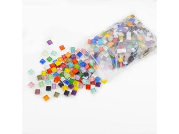Listing 4 of 10 for 100g Glass Mosaic Tiles Colorful 1cm Square Mosaic Craft Materials For
