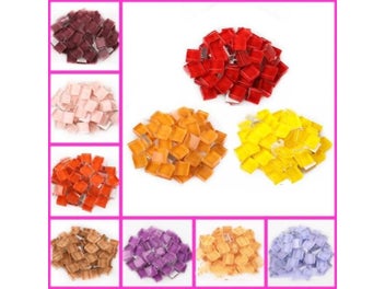 Listing 8 of 10 for 100g Glass Mosaic Tiles Colorful 1cm Square Mosaic Craft Materials For