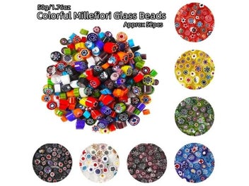 Listing 3 of 10 for 50g/1.76oz(Approx 52pcs) Colorful Millefiori Glass Beads Mosaic Tiles Thousand