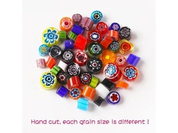 Listing 5 of 10 for 50g/1.76oz(Approx 52pcs) Colorful Millefiori Glass Beads Mosaic Tiles Thousand