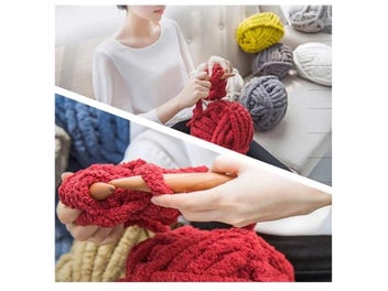 Listing 4 of 10 for 250g Super Thick Ice Chunky Yarn Chenille Hand-woven For DIY Blanket Hat