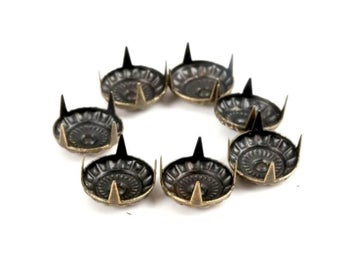 Listing 3 of 9 for 50pcs Mixed Round Metal Bronze Four Fastener Brads Spikes Scrapbooking