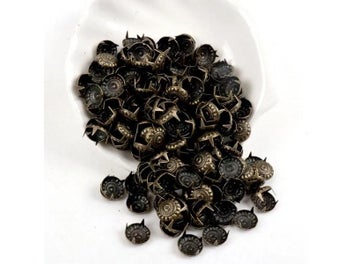 Listing 5 of 9 for 50pcs Mixed Round Metal Bronze Four Fastener Brads Spikes Scrapbooking