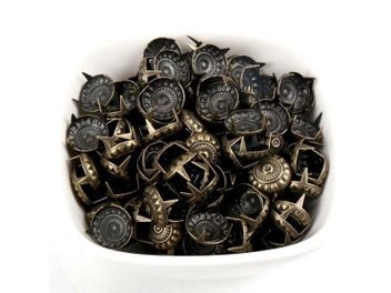 Listing 6 of 9 for 50pcs Mixed Round Metal Bronze Four Fastener Brads Spikes Scrapbooking