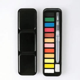 Listing 3 of 19 for Multicolor Solid Watercolor Paint Set Portable Metal Box With Water Color CHK12N