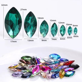 Listing 2 of 19 for All Size 3-32MM Navette Rhinestone Jewelry Crafts Horse Eye Glass Crystal CHK12N