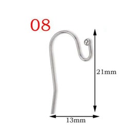 Listing 15 of 20 for 50pcs Stainless Steel Jewelry French Earring Hooks Findings Not Allergic CHK12N