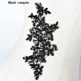 Listing 4 of 20 for Colors Ganza Emboridered Corded Wedding Large Lace Applique for Bridal Dr CHK12N