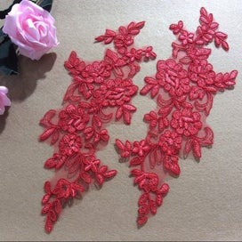 Listing 5 of 20 for Colors Ganza Emboridered Corded Wedding Large Lace Applique for Bridal Dr CHK12N