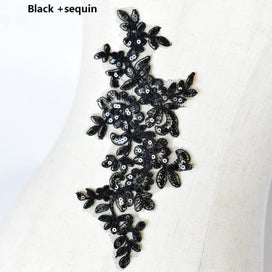 Listing 10 of 20 for Colors Ganza Emboridered Corded Wedding Large Lace Applique for Bridal Dr CHK12N