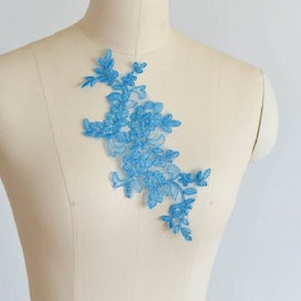 Listing 12 of 20 for Colors Ganza Emboridered Corded Wedding Large Lace Applique for Bridal Dr CHK12N