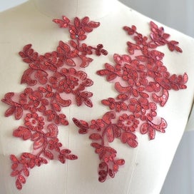 Listing 16 of 20 for Colors Ganza Emboridered Corded Wedding Large Lace Applique for Bridal Dr CHK12N