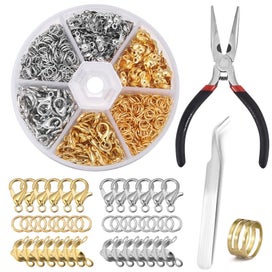 Listing 2 of 20 for 450-860pcs/Box Jewelry Making Kits Lobster Clasp Open Jump Rings End Crim CHK12N