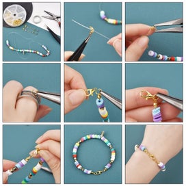Listing 5 of 20 for 450-860pcs/Box Jewelry Making Kits Lobster Clasp Open Jump Rings End Crim CHK12N