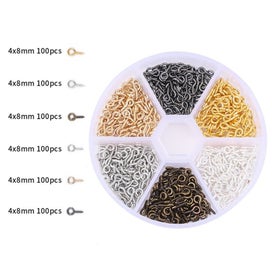 Listing 9 of 20 for 450-860pcs/Box Jewelry Making Kits Lobster Clasp Open Jump Rings End Crim CHK12N