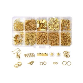 Listing 10 of 20 for 450-860pcs/Box Jewelry Making Kits Lobster Clasp Open Jump Rings End Crim CHK12N
