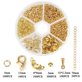 Listing 15 of 20 for 450-860pcs/Box Jewelry Making Kits Lobster Clasp Open Jump Rings End Crim CHK12N