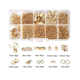 Listing 18 of 20 for 450-860pcs/Box Jewelry Making Kits Lobster Clasp Open Jump Rings End Crim CHK12N