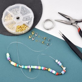 Listing 20 of 20 for 450-860pcs/Box Jewelry Making Kits Lobster Clasp Open Jump Rings End Crim CHK12N