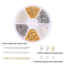 Listing 1 of 20 for 450-860pcs/Box Jewelry Making Kits Lobster Clasp Open Jump Rings End Crim CHK12N