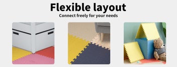 Listing 4 of 9 for Bopeep EVA Foam Kids Play Mat Floor Kid Crawling Interlocking Home Yellow 60x60