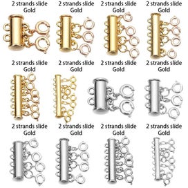 Listing 14 of 18 for 1pcs DIY Layered Multi Strands Magnetic Tube Lock Connectors Slide Clasp CHK12N