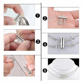 Listing 15 of 18 for 1pcs DIY Layered Multi Strands Magnetic Tube Lock Connectors Slide Clasp CHK12N