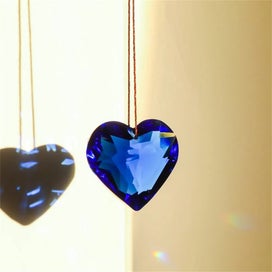 Listing 4 of 19 for Suncatcher Crystal Heart Stained Glass Ball Sun Catcher Rainbow Maker Hom CHK12N