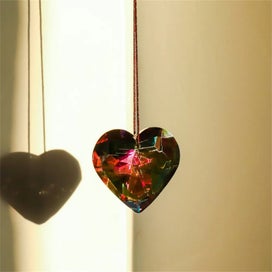 Listing 5 of 19 for Suncatcher Crystal Heart Stained Glass Ball Sun Catcher Rainbow Maker Hom CHK12N