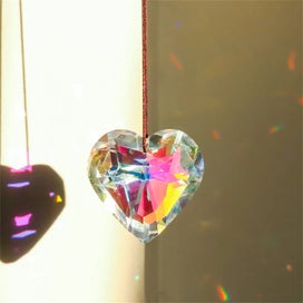 Listing 9 of 19 for Suncatcher Crystal Heart Stained Glass Ball Sun Catcher Rainbow Maker Hom CHK12N
