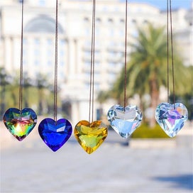 Listing 19 of 19 for Suncatcher Crystal Heart Stained Glass Ball Sun Catcher Rainbow Maker Hom CHK12N