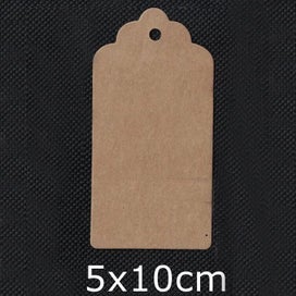 Listing 13 of 19 for Kraft Gift Tags Scalloped Edge Wedding Party Paper Tag Price Label Hang T CHK12N