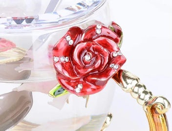 Listing 19 of 19 for Hand-made Enamel Coffee Mug Crystal Cup Milk Lemon Flower Tea Cup High-gr CHK12N