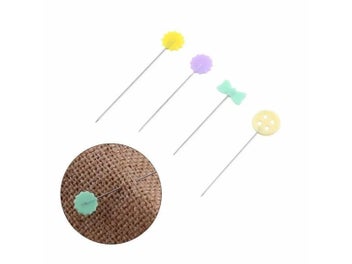 Listing 7 of 10 for 100Pcs/lot Flower Button Bowknot Sewing Pins For Quilting