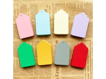 Listing 4 of 10 for 50pcs Colorful Paper Label Tags Handmade Wedding Favors Craft Gift Hang Tag