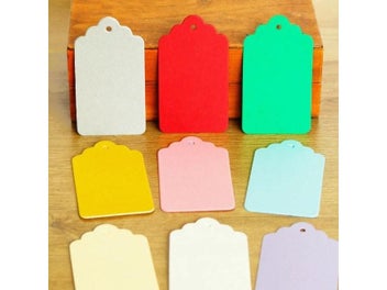 Listing 6 of 10 for 50pcs Colorful Paper Label Tags Handmade Wedding Favors Craft Gift Hang Tag
