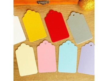 Listing 7 of 10 for 50pcs Colorful Paper Label Tags Handmade Wedding Favors Craft Gift Hang Tag