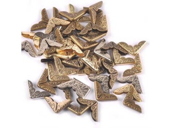 Listing 1 of 7 for 50pcs Antique Metal Books Corners Protectors For Scrapbooking Accessories