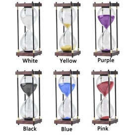 Listing 6 of 16 for 30/60 Minutes Premium Large Hourglass Metal Sand Timer Sandglass Clock,Ti CHK12N