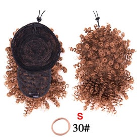 Listing 10 of 19 for Leeons New Synthetic Afro Kinky Curly Hair Bangs Puff Hair Bun Drawstring Ponyta