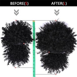Listing 19 of 19 for Leeons New Synthetic Afro Kinky Curly Hair Bangs Puff Hair Bun Drawstring Ponyta