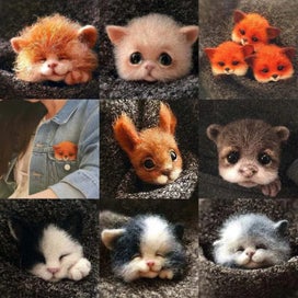 Listing 2 of 18 for Non finished Relaxed DIY KIT Handmade Pocket Animal Pet Doll Toy Wool Nee CHK12N