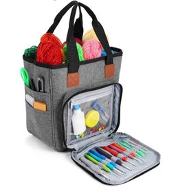 Listing 2 of 8 for Knitting Bag Yarn Tote Organizer with Inner Divider for Crochet Hooks Knitting N