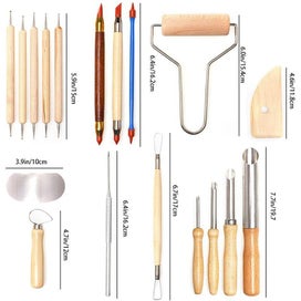 Listing 6 of 10 for Clay Tools Set Sculpting Kit Sculpt Smoothing Wax Carving Pottery Ceramic CHK12N