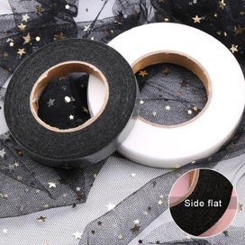 Listing 3 of 12 for 70yards White/Black Double Faced Adhesive Fabric Tape Patchwork Interlini CHK12N